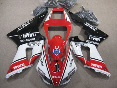 Achetez Carénages Moto Yamaha YZF R1 2009-2011 - Blanc Rouge Noir Bridgestone Yamalube Semakin Didepan