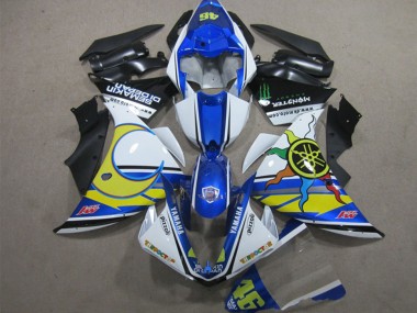Achetez Carénages Moto Yamaha YZF R1 2012-2014 - Blanc Bleu Jaune Noir Pizzoli Semakin Didepan Monstre