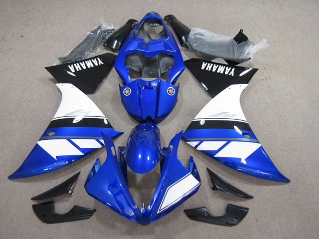 Carénage Moto Yamaha YZF R1 2012-2014 - Bleu Blanc Noir Brillant