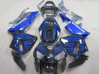 Achetez Kits Carénage Moto Honda CBR600RR 2005-2006 - Noir Brillant Bleu Flamme