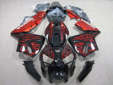 Achetez Kits Carénage Moto ABS Honda CBR600RR 2005-2006 - Noir Brillant Rouge Flamme