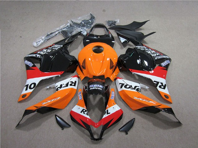 Carénages ABS Honda CBR600RR 2009-2012 - Orange Blanc Rouge Noir Brillant Repsol