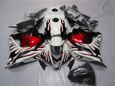 Achetez Carénages Moto Honda CBR600RR 2009-2012 - Blanc Rouge Noir Brillant Flamme