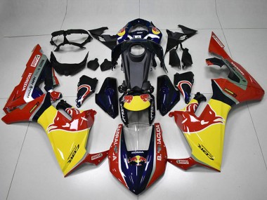 Achetez Carénages Moto Honda CBR1000RR 2017-2023 - Bleu Jaune Noir Brillant Red Bull