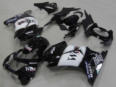 Achetez Carénages Moto Kawasaki ZX250R 2008-2012 - Noir Brillant Blanc West