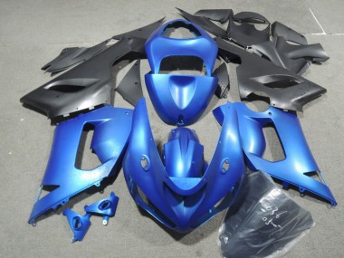 Achetez Kits Carénage Moto Kawasaki ZX6R 2005-2006 - Bleu Noir Mat