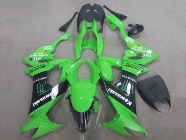 Achetez Carénages Moto Kawasaki ZX10R 2008-2010 - Vert Noir Monstre Energy Elf Dunlop