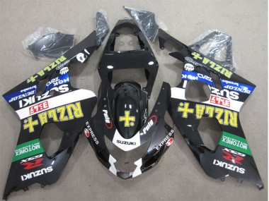 Achetez Carénages Moto Suzuki GSXR 600 2004-2005 - Noir Brillant Blanc Vert Jaune Rizla