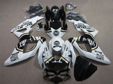 Achetez Carénages Moto Suzuki GSXR 600 2008-2010 - Blanc Noir Motul Lucky Strike