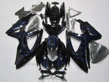Achetez Carénages Moto Suzuki GSXR 600 2008-2010 - Noir Brillant Bleu Flamme