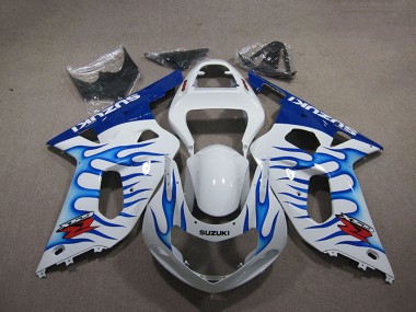 Achetez Carénages Moto Suzuki GSXR 750 2001-2003 - Blanc Bleu Flamme