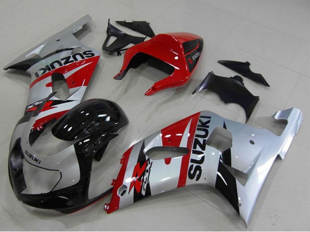 Carénages Moto Suzuki GSXR 750 2001-2003 - Rouge Argent Noir