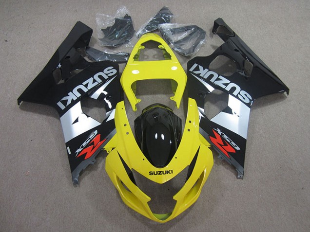 Carénages Moto Suzuki GSXR 750 2004-2005 - Jaune Argent Noir