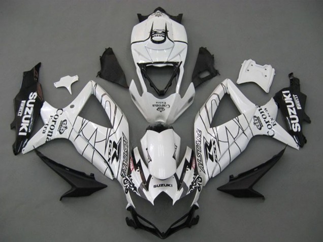 Carénages Moto Suzuki GSXR 750 2008-2010 - Blanc Noir Corona Extra Alstare