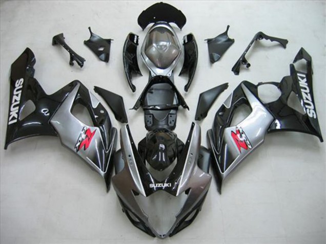 Kits Carénage Moto Suzuki GSXR 1000 2005-2006 - Noir Brillant Argent Rouge