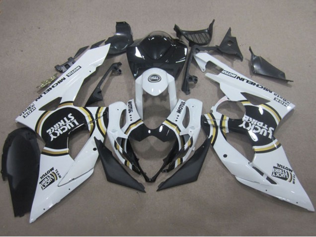 Carénages Moto Suzuki GSXR 1000 2005-2006 - Blanc Noir Lucky Strike Motul