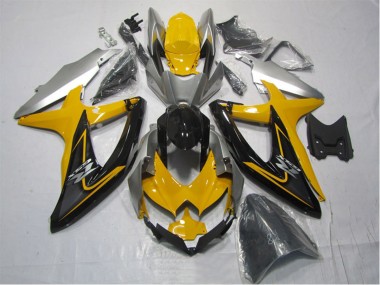 Achetez Kits Carénage Moto Suzuki GSXR 1000 2007-2008 - Jaune Argent Noir