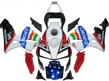 Achetez Kits Carénage Moto ABS Honda CBR600RR 2003-2004 - Blanc Rouge Bleu Noir Brillant EuroBet