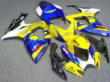 Achetez Carénages Moto Suzuki GSXR 600/750 2006-2007 - Blanc Bleu Jaune Corona Alstare