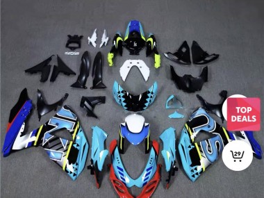 Achetez Carénages Moto Suzuki GSXR 1000 2009-2016 - Bleu Rouge Jaune Blanc
