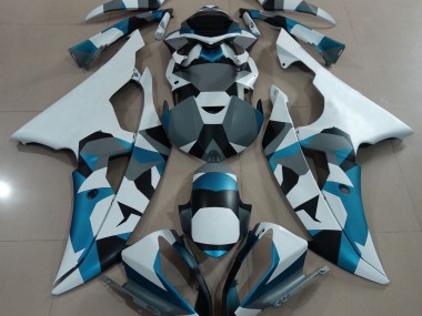 Neige Bleu Glacier Camo 2008-2016 Yamaha R6 Carénage Moto
