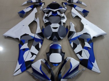 Neige Bleue Camo 2008-2016 Yamaha R6 Carénage Moto