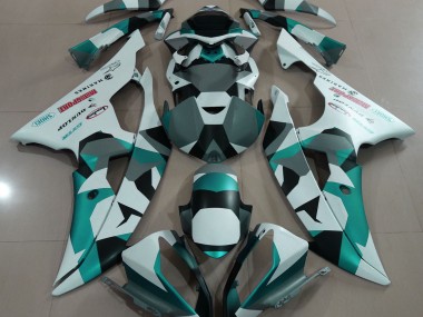Neige Verte Écume De Mer Camo 2008-2016 Yamaha R6 Carénage Moto