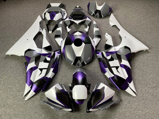 Neige Violette Mystique Camo 2008-2016 Yamaha R6 Carénage Moto Neige Violette Mystique Camo 2008-2016 Yamaha R6 Carénage Moto