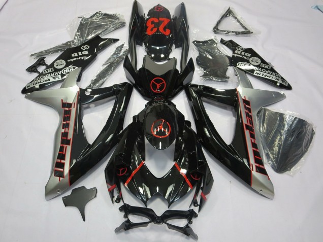 Nero Grigio Jordan 2008-2010 Suzuki GSXR 600-750 Carénage Moto