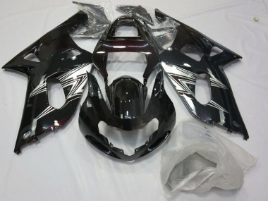 Noir Argent 2001-2003 Suzuki GSXR 600-750 Carénage Moto