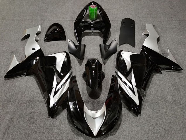 Noir & Argent 2006-2007 Kawasaki ZX10R Carénage Moto Noir & Argent 2006-2007 Kawasaki ZX10R Carénage Moto