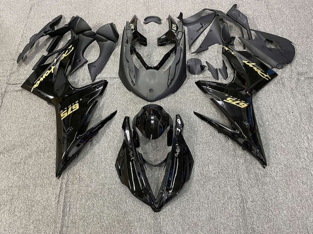 Noir Brillant Avec Or 2013-2016 Triumph Daytona 675 Carénage Moto Noir Brillant Avec Or 2013-2016 Triumph Daytona 675 Carénage Moto