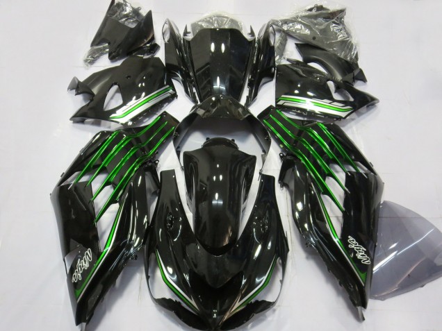 Noir Brillant Avec Vert 2012-2021 Kawasaki ZX14R Carénage Moto