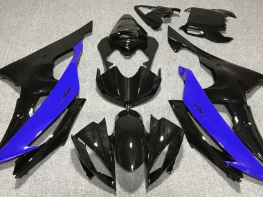 Noir Brillant & Bleu 2008-2016 Yamaha R6 Carénage Moto