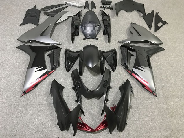 Noir Brillant & Gris Mat 2011-2024 Suzuki GSXR 600-750 Carénage Moto Noir Brillant & Gris Mat 2011-2024 Suzuki GSXR 600-750 Carénage Moto