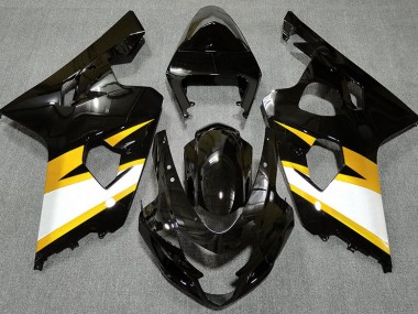 Noir Brillant & Jaune 2004-2005 Suzuki GSXR 600-750 Carénage Moto