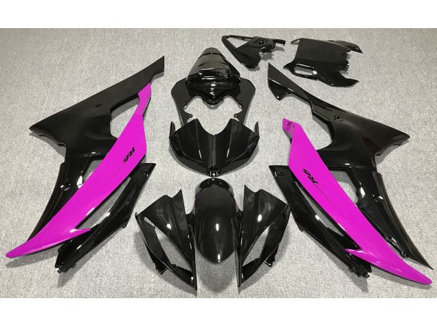 Noir Brillant & Rose 2008-2016 Yamaha R6 Carénage Moto Noir Brillant & Rose 2008-2016 Yamaha R6 Carénage Moto