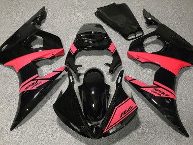 Noir Brillant & Rouge 2003-2004 Yamaha R6 Carénage Moto