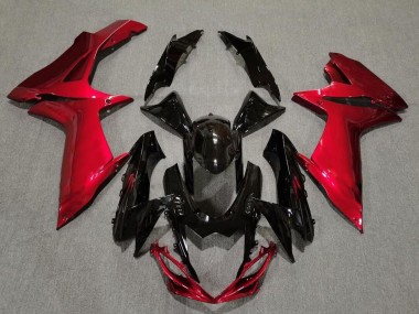 Noir Brillant & Rouge Lave 2011-2024 Suzuki GSXR 600-750 Carénage Moto