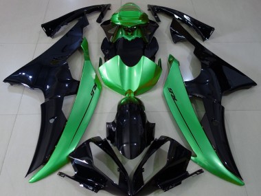 Noir Brillant & Vert Clair 2008-2016 Yamaha R6 Carénage Moto