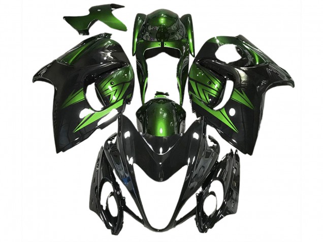 Noir Brillant & Vert Foncé 2008-2020 Suzuki GSXR 1300 Carénage Moto