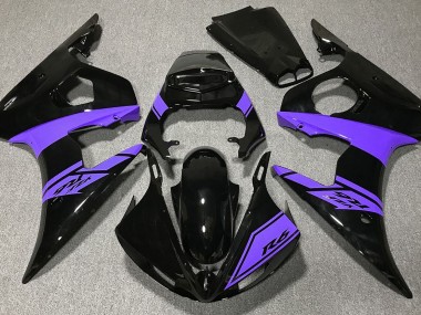 Noir Brillant & Violet 2003-2004 Yamaha R6 Carénage Moto