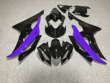 Noir Brillant & Violet 2008-2016 Yamaha R6 Carénage Moto