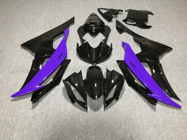 Noir Brillant & Violet 2008-2016 Yamaha R6 Carénage Moto Noir Brillant & Violet 2008-2016 Yamaha R6 Carénage Moto
