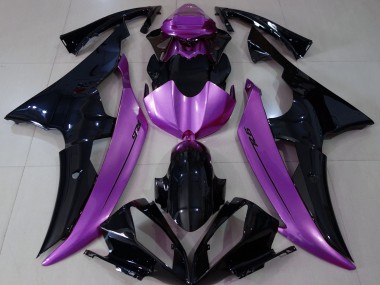 Noir Brillant & Violet Rose 2008-2016 Yamaha R6 Carénage Moto