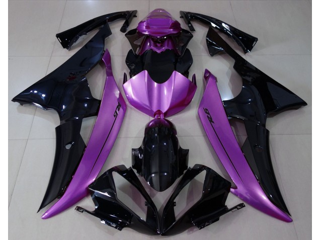 Noir Brillant & Violet Rose 2008-2016 Yamaha R6 Carénage Moto Noir Brillant & Violet Rose 2008-2016 Yamaha R6 Carénage Moto