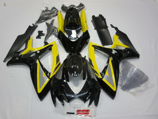 Noir & Jaune 2006-2007 Suzuki GSXR 600-750 Carénage Moto