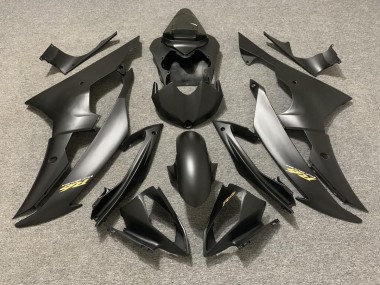 Noir Mat Avec Logo Doré 2008-2016 Yamaha R6 Carénage Moto