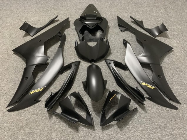 Noir Mat Avec Logo Doré 2008-2016 Yamaha R6 Carénage Moto