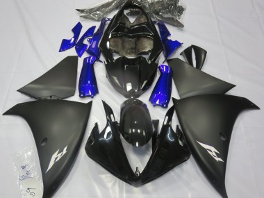 Noir Mat & Bleu 2009-2011 Yamaha R1 Carénage Moto